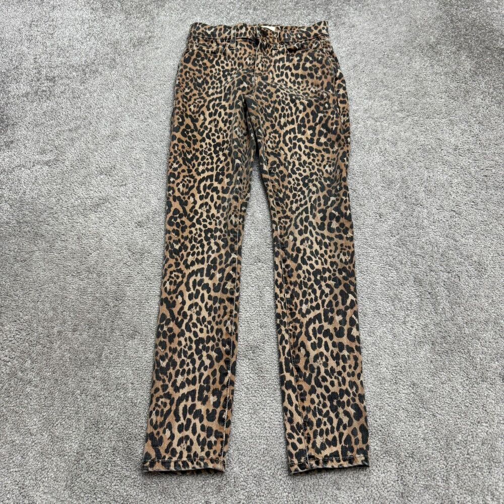 Gap 1969 True Skinny Denim Jeans Womens 24R Leopard Animal Print Stretch Casual